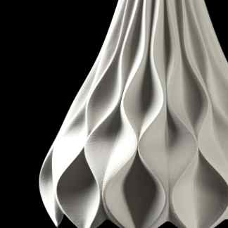 3D printed lamp with detailed, modern design highlighting advanced 3D printing technology.