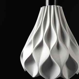 High-quality 3D printed lamp with intricate sculptural design by AM Square 3D.