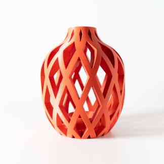 Vase 3D printed decorative vase with intricate lattice pattern, showcasing modern 3D printing technology.