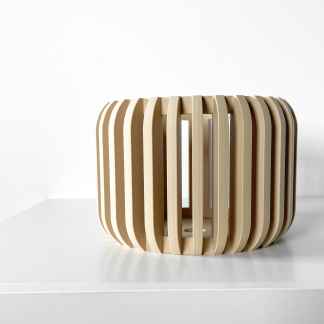 Stylish wooden decor piece showcasing 3D printing craftsmanship for contemporary spaces.