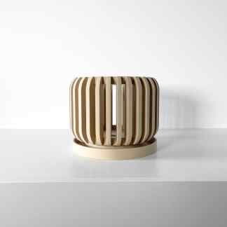 Elegant 3D-printed wooden lamp with modern aesthetics, perfect for interior decor by AM Square 3D.