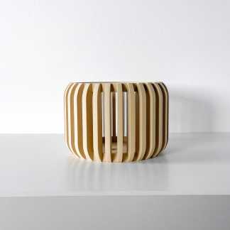 Sleek 3D printed wooden decorative item with a contemporary design, perfect for modern interior aesthetics.
