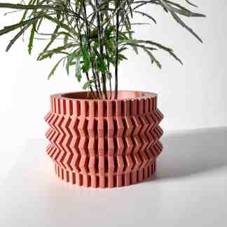 3D printed plant pot with innovative geometric design, ideal for modern home decor.