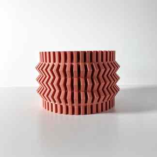 3D printed geometric vase with intricate design, perfect for modern home decor and creative interior accents.