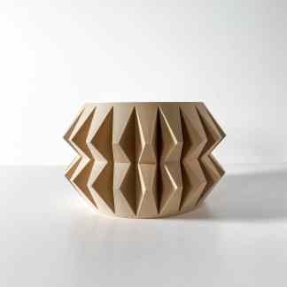 3D printed geometric vase with angular design, ideal for modern home decor and artistic accents.