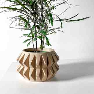 High-quality 3D printed decorative planter with a unique geometric pattern, ideal for indoor plants and stylish home accents.