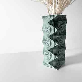 3D printed geometric sculpture with layered black and white design, ideal for modern interior decoration.