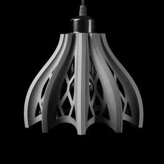 Elegant metallic 3D-printed pendant lamp.