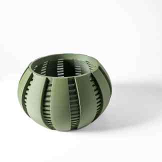Highly detailed 3D-printed green decorative art piece showcasing modern design.
