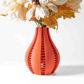 Colorful 3D-printed ceramic vase for floral decor, showcasing innovative design and craftsmanship.
