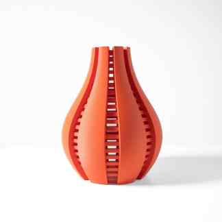 3D printed orange vase showcasing innovative AM Square 3D printing technology.