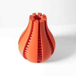 High-quality 3D printed lamp or vase in vibrant orange color.