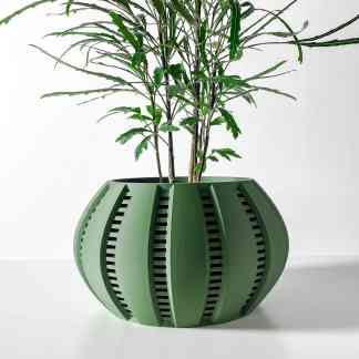 3D printed plant pot with detailed geometric pattern, demonstrating advanced 3D printing design and technology.