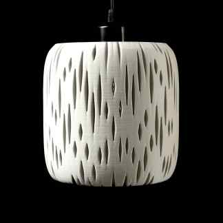 3D printed pendant lamp with laser-cut patterns, modern lighting for stylish interiors.