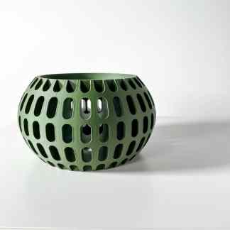 3D printed geometric vase with intricate cutouts, perfect for modern home decor.