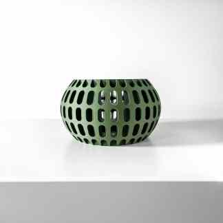 3D printed ceramic bowl with intricate lattice structure, perfect for home décor or functional use.