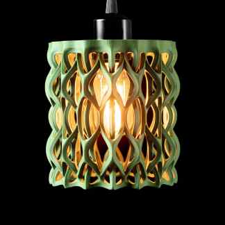 High-quality 3D printed decorative pendant light with intricate lattice design, perfect for contemporary interiors.