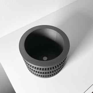 Detailed black 3D printed ventilation duct showcasing precision modeling and innovative design.