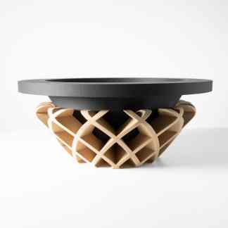 A modern 3D-printed decorative art piece using advanced design techniques.