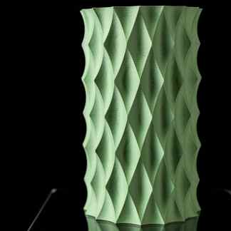 3D printed green geometric room decor with a modern, artistic design.