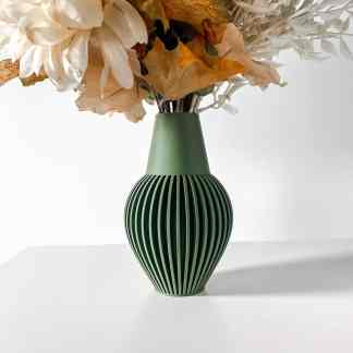 Vase with a contemporary design and custom-colored flowers for home decor.