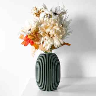 3D printed flower vase with realistic autumn flowers, demonstrating innovative 3D modeling and printing artistry.