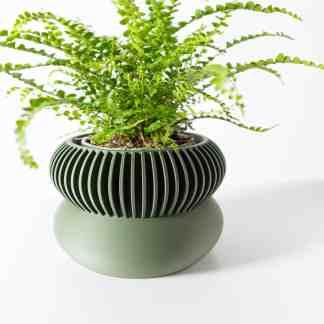 Detailed 3D rendering of a contemporary plant pot showcasing innovative ribbed structure.