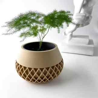 High-quality 3D printed planter with unique lattice design, perfect for home decor and plant lovers.