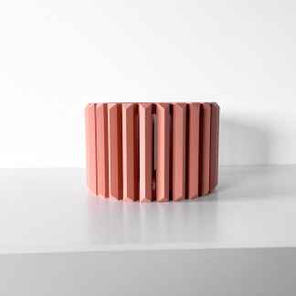 Elegant pink 3D wall decor with geometric design, perfect for contemporary interior styling.