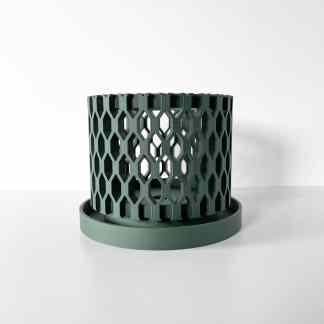 3D printed geometric pattern planter for stylish home decor and plant display.