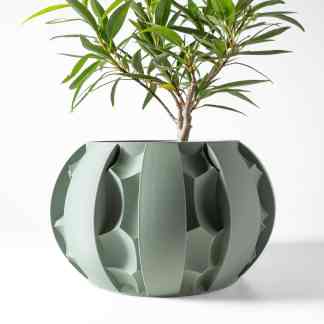 A stylish 3D printed flowerpot with unique geometric pattern, perfect for home decor.