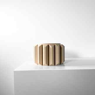 Elegant minimalist 3D printed vase with geometric design for home decor.