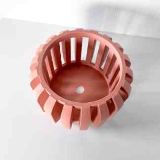 Vivid pink 3D printed gear with precise teeth, ideal for engineering and manufacturing projects.