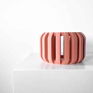 Elegant, artistic 3D printed pink sculpture for home decor.