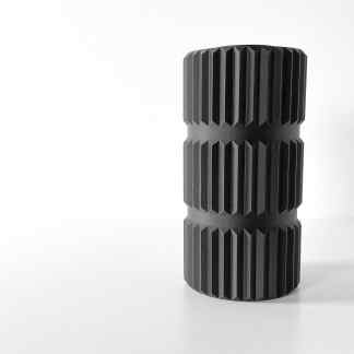 High-quality black 3D printed gear, perfect for industrial and mechanical prototypes.