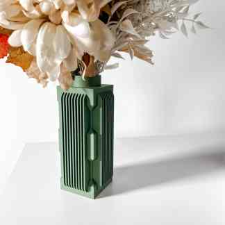 Artificial flower arrangement in a contemporary green vase, ideal for stylish home decoration.
