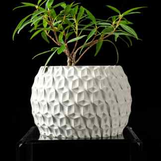 Decorative geometric plant pot created with advanced 3D printing techniques by AM Square 3D.