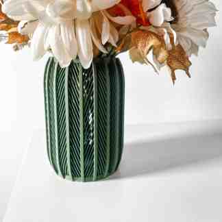 Colorful fabric flower arrangement in a stylish 3D-printed vase, perfect for home decor or gift.