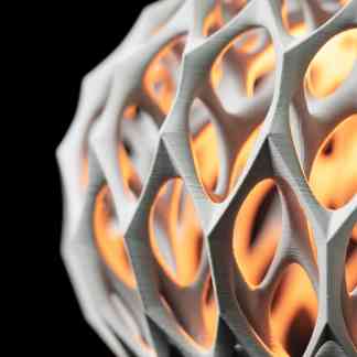 High-quality 3D printed modern architectural design with intricate geometric patterns, ideal for innovative building projects.