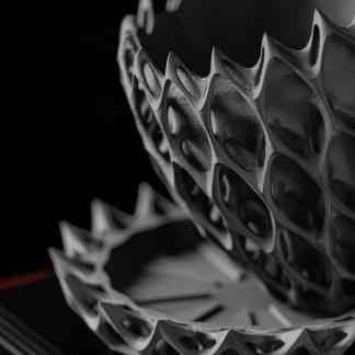 High-quality 3D-printed mechanical model with intricate lattice design.