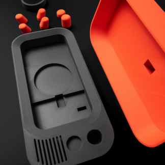 High-quality 3D printed remote control case with custom design and durable finish.