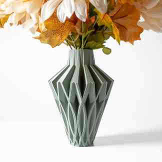 3D printed vase, modern geometric design, stylish home decor accessory, available at AMSquare3D.