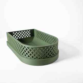Customizable 3D printed storage basket with ventilation for efficient organization.