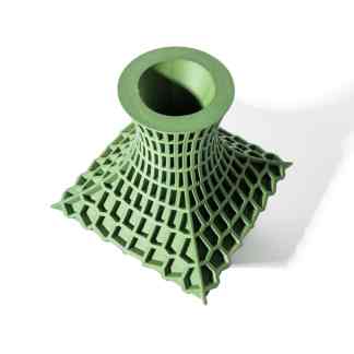 High-quality 3D printed lattice structure in green for advanced engineering and design applications.