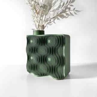 Vase with artistic 3D wave pattern, perfect for contemporary home décor and stylish accents.
