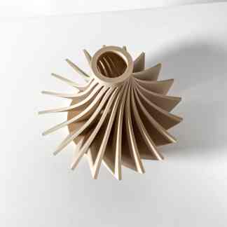 High-resolution 3D printed turbine blade for aerospace and engineering applications.