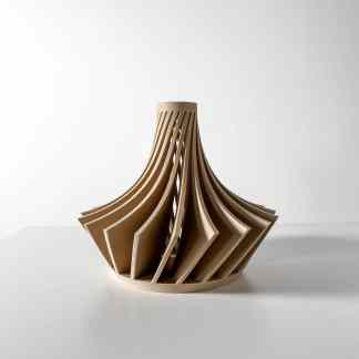 Stylish 3D-printed decorative vase with intricate geometric patterns, perfect for home and office.