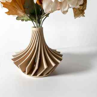 Stylish 3D-printed vase with intricate design for home or office decoration.