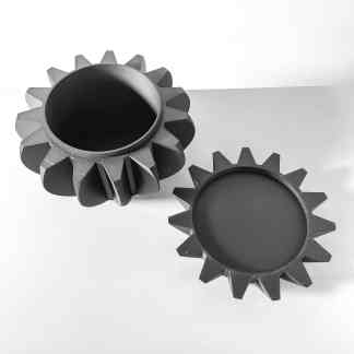 High-quality 3D-printed gears for industrial applications, featuring detailed design and robust material.