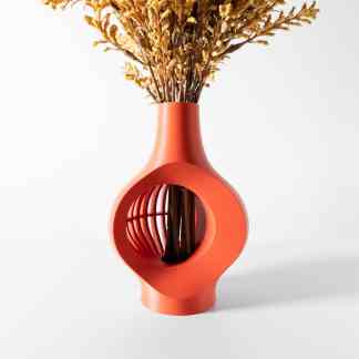Innovative 3D printed flower vase with unique geometric cutouts, perfect for modern decor.